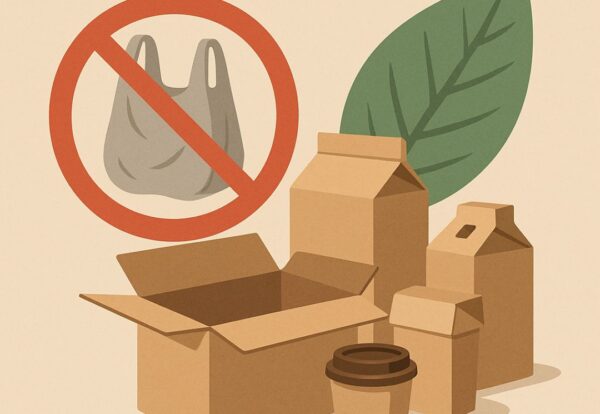 Packaging sostenible: cajas de cartón como alternativa al plástico en 2025.