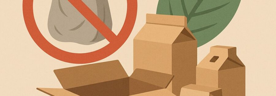 Packaging sostenible: cajas de cartón como alternativa al plástico en 2025.